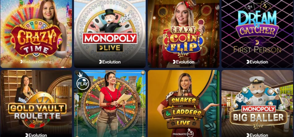 Live Casino shows en loterijen